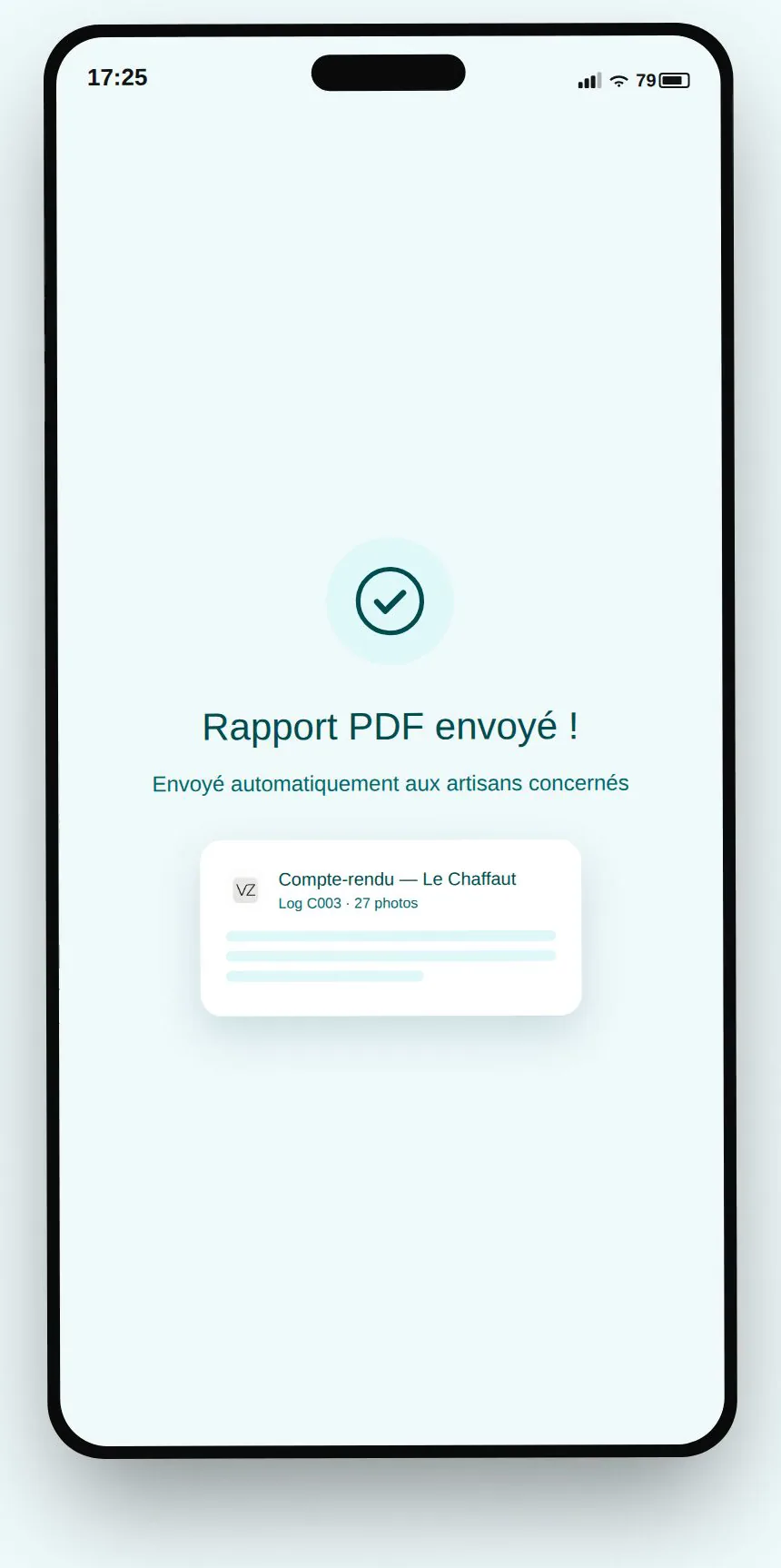 Rapport de chantier envoyé automatiquement dans l'app ViZit